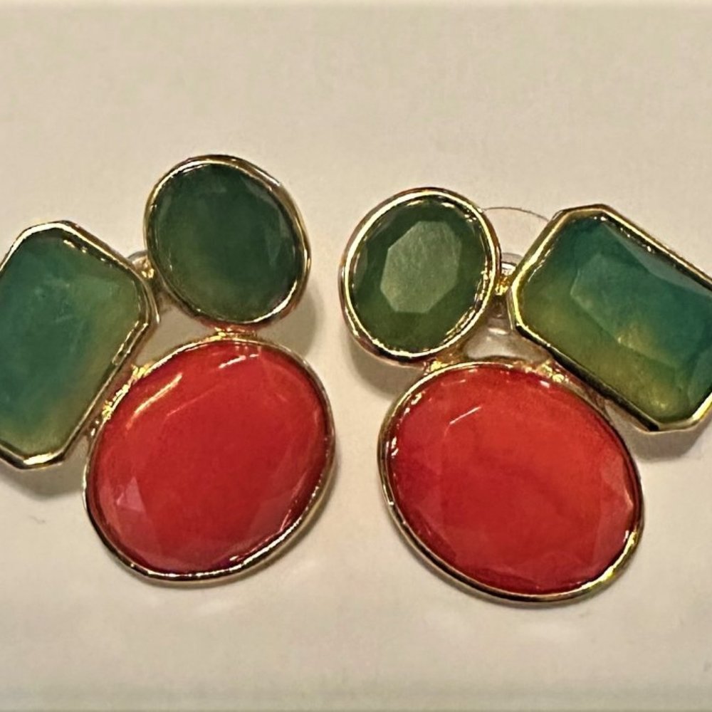 Kate Spade Orange and Green Pierced Earrings